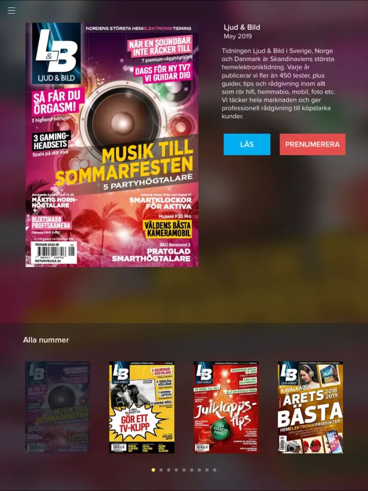 Tangkapan skrin Ljud & Bild iPad 