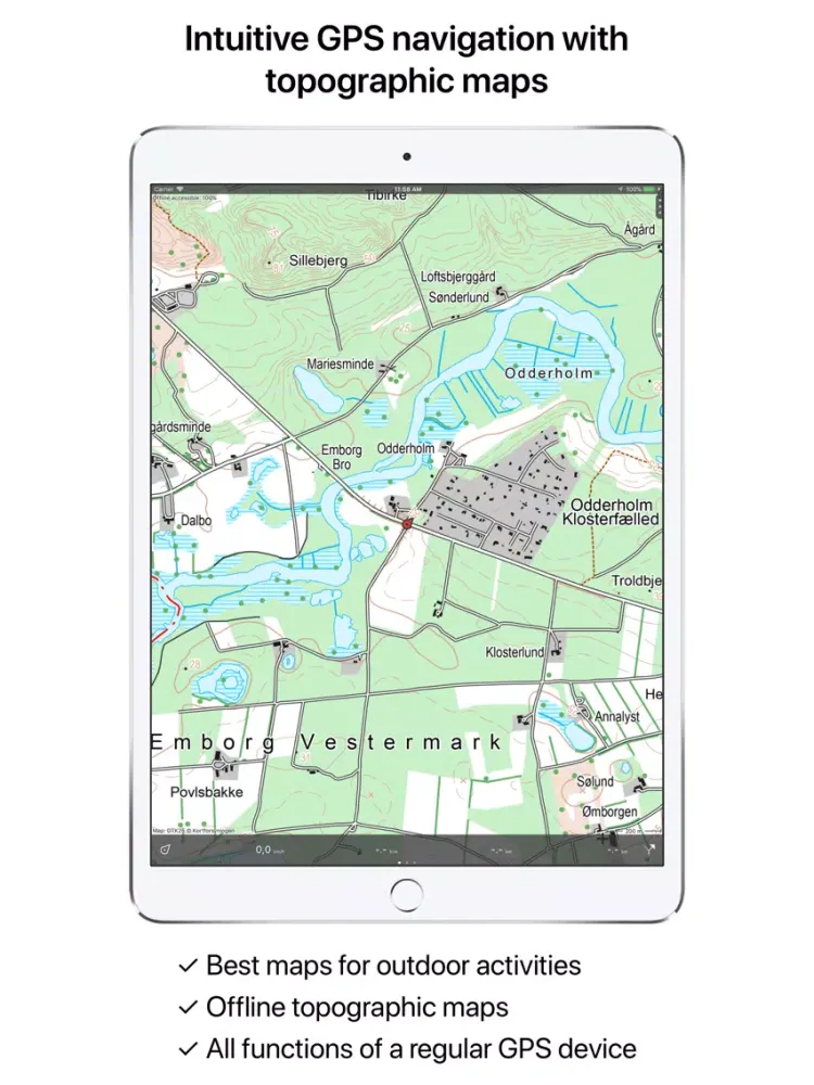 Topo GPS Denmark iPad 应用截图