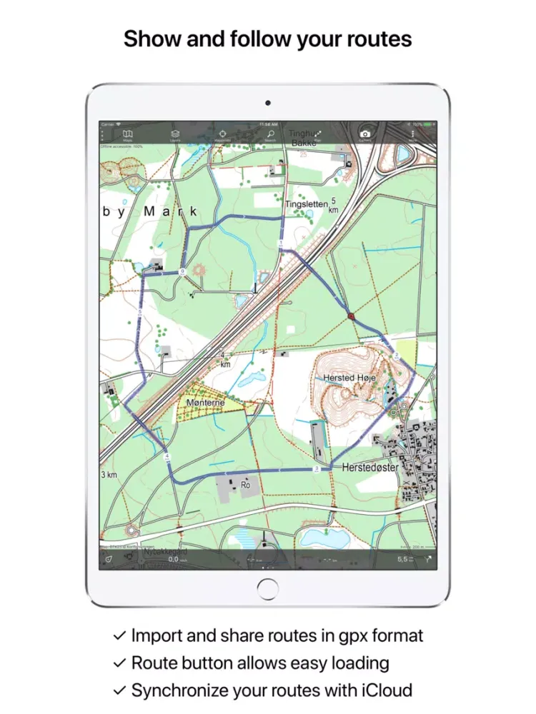 Topo GPS Denmark iPad 应用截图