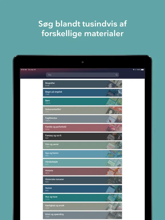 Biblioteket iPad  Screenshots