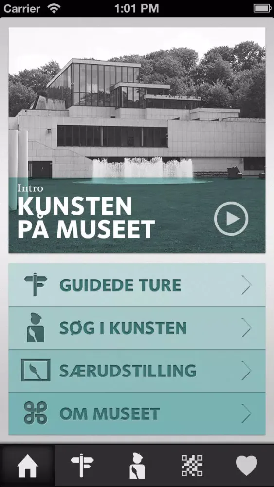 Tangkapan skrin KUNSTENs officielle app