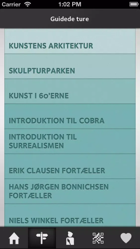 Tangkapan skrin KUNSTENs officielle app