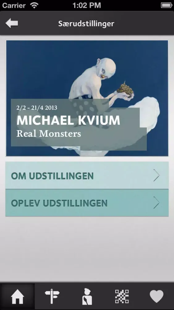 Tangkapan skrin KUNSTENs officielle app