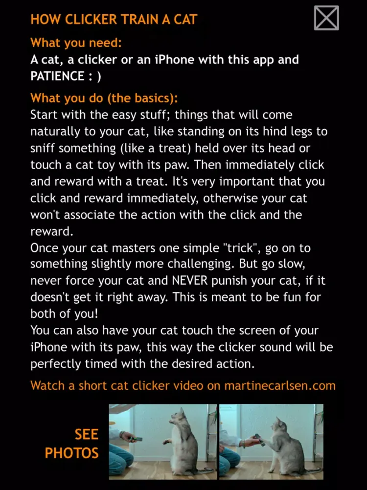 Cat Clicker Training iPad  स्क्रीनशॉट