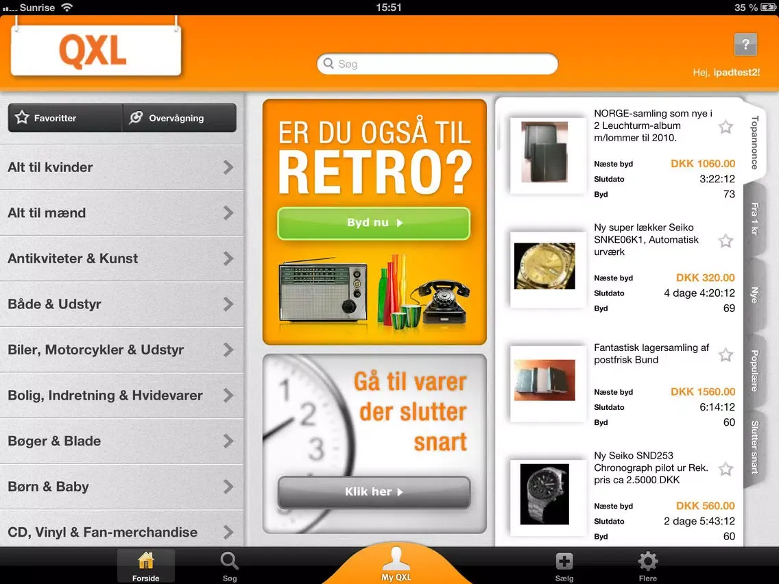 QXL.dk iPad 应用截图