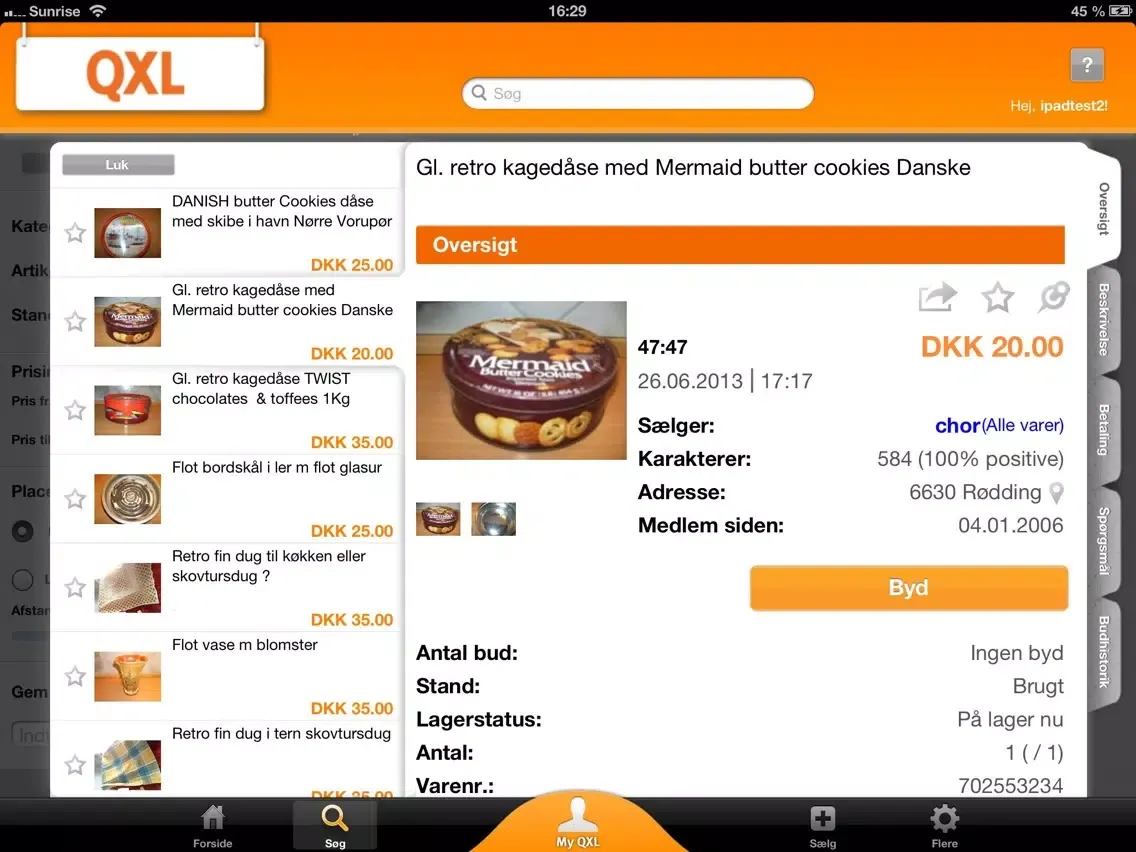 QXL.dk iPad 应用截图