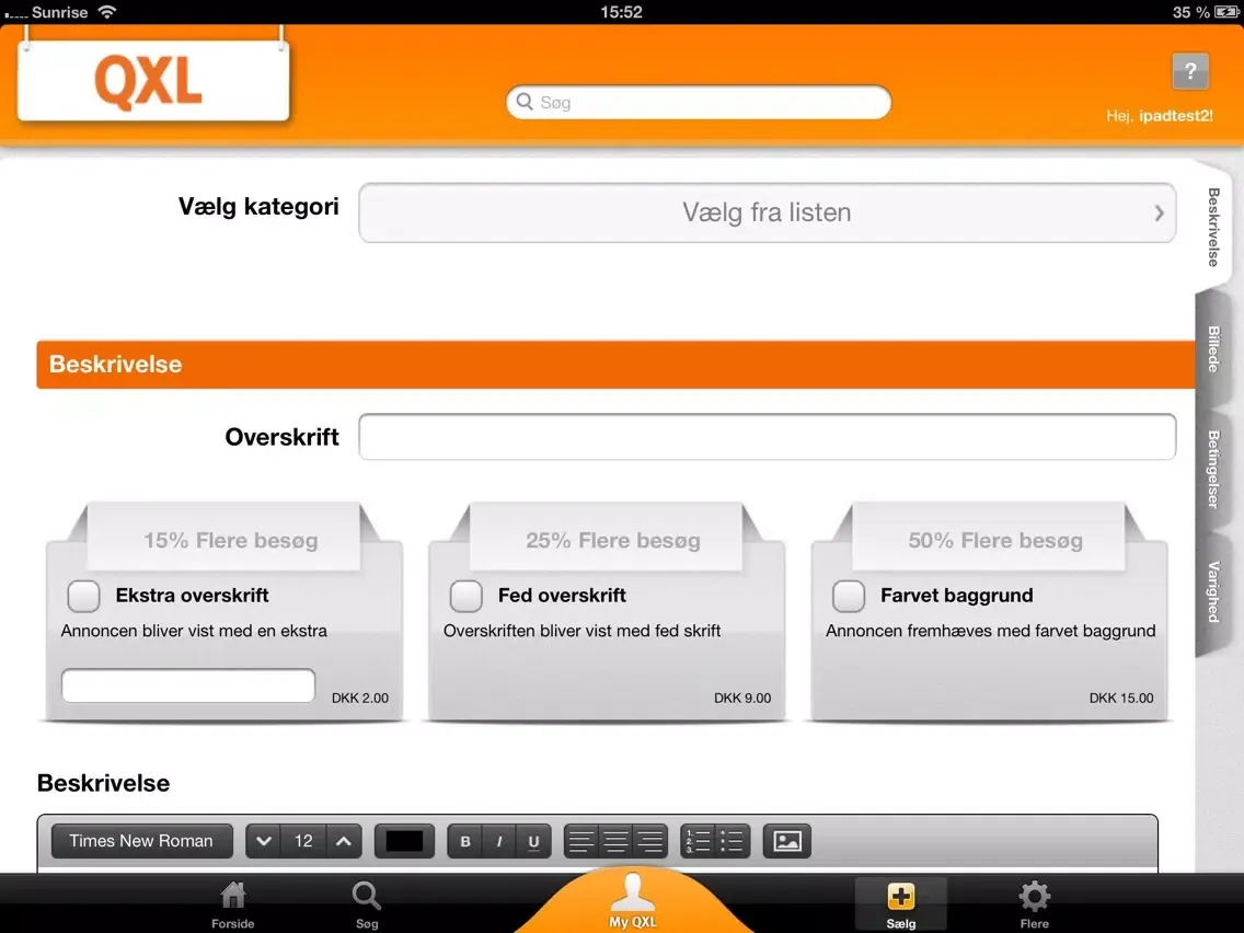 QXL.dk iPad 应用截图