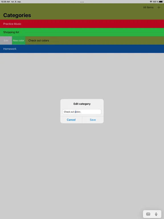Tangkapan skrin Saxjax Colorfull ToDoList iPad 
