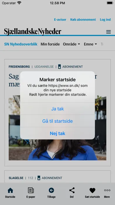 ภาพหน้าจอของ SNDK Nyheder