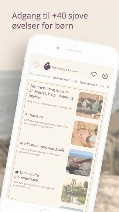 Mindfulness for Børn Appen Screenshots