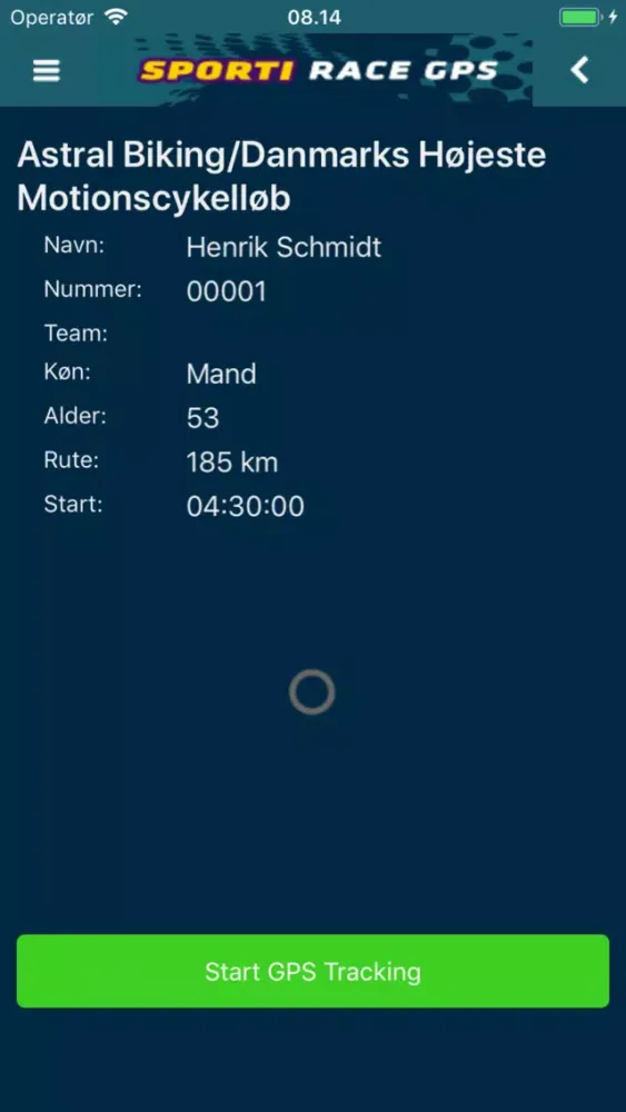 Tangkapan layar SPORTI Race GPS