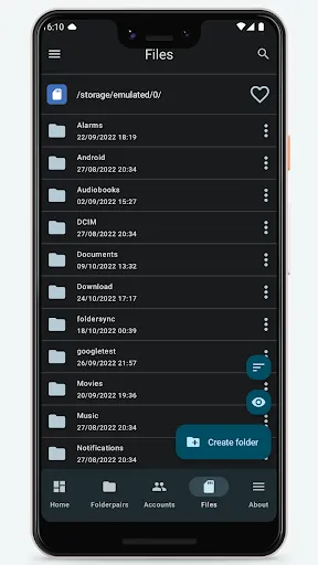 Captures d'écran de FolderSync Pro