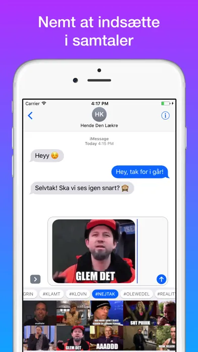 Скриншоты Dansk GIF- og Meme-Tastatur (Sjove Memes og GIFs)