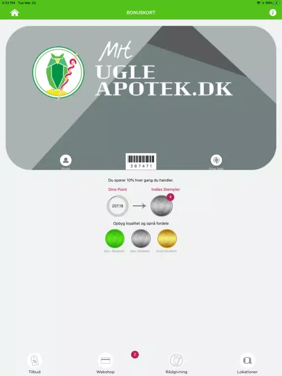 UgleApotek.dk iPad  スクリーンショット