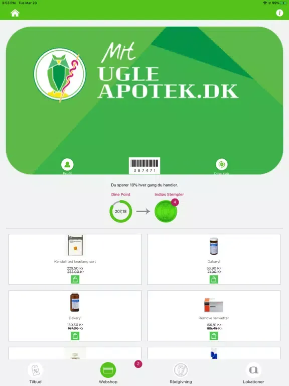 UgleApotek.dk iPad  スクリーンショット