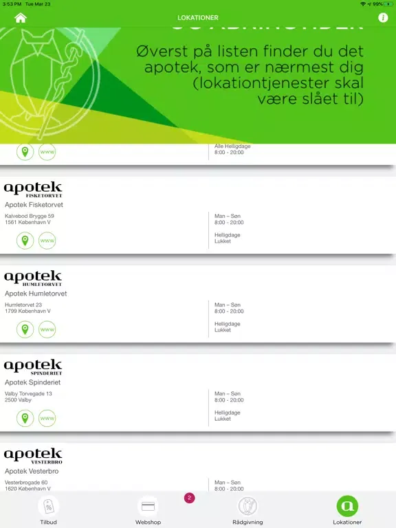 UgleApotek.dk iPad  スクリーンショット