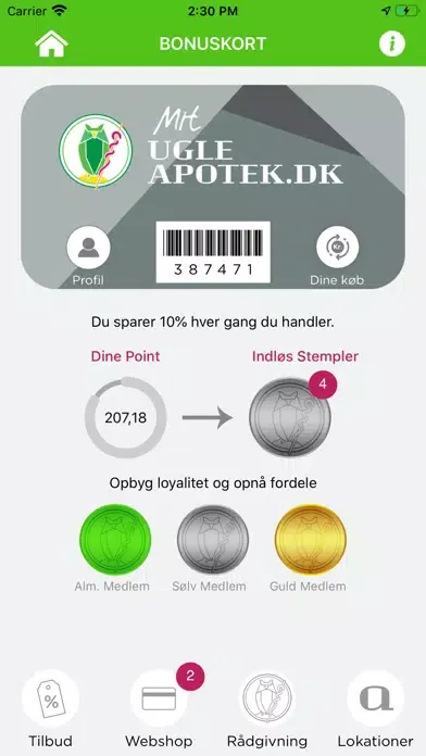 UgleApotek.dk スクリーンショット