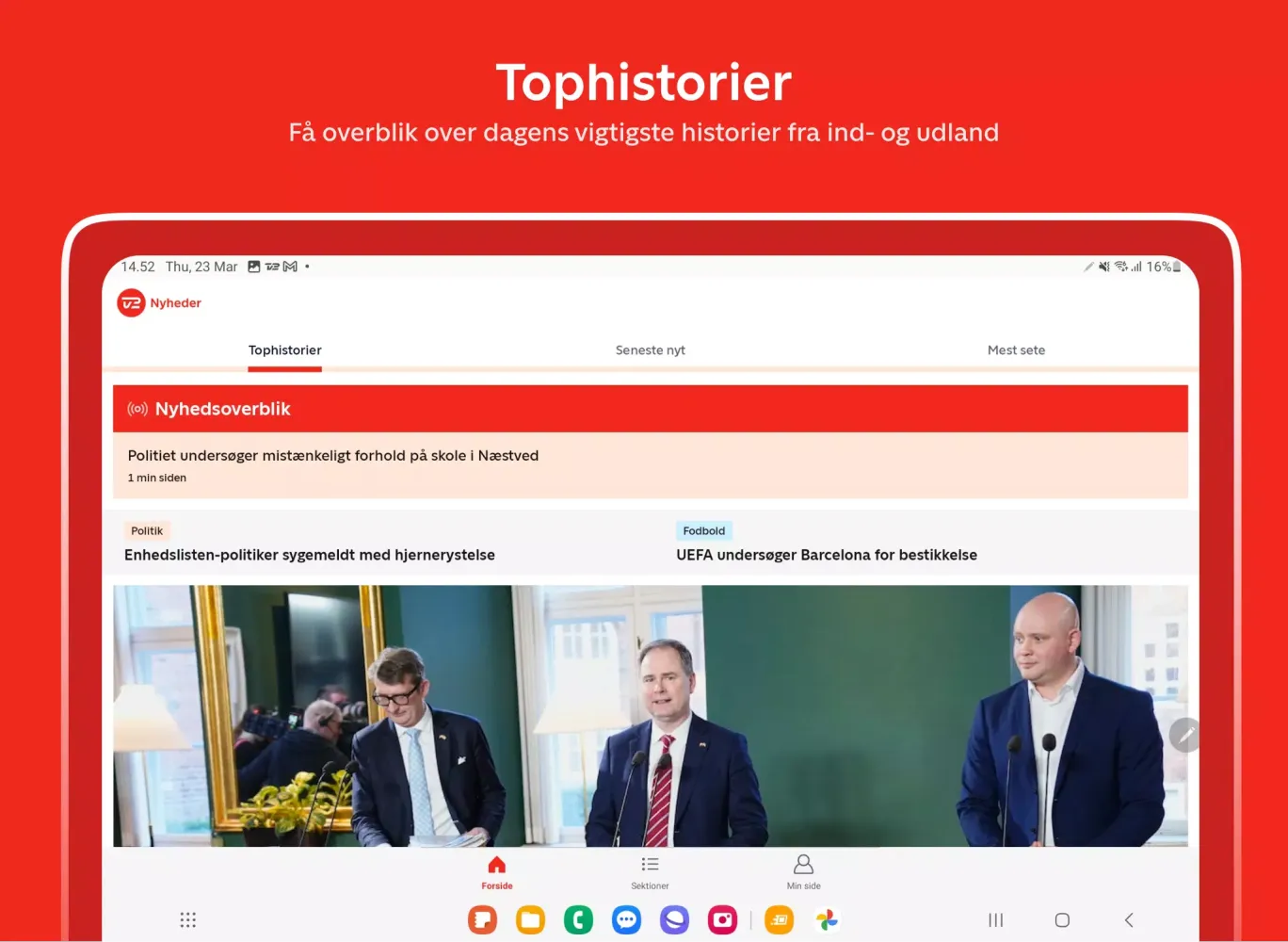 TV 2 Nyheder應用截圖
