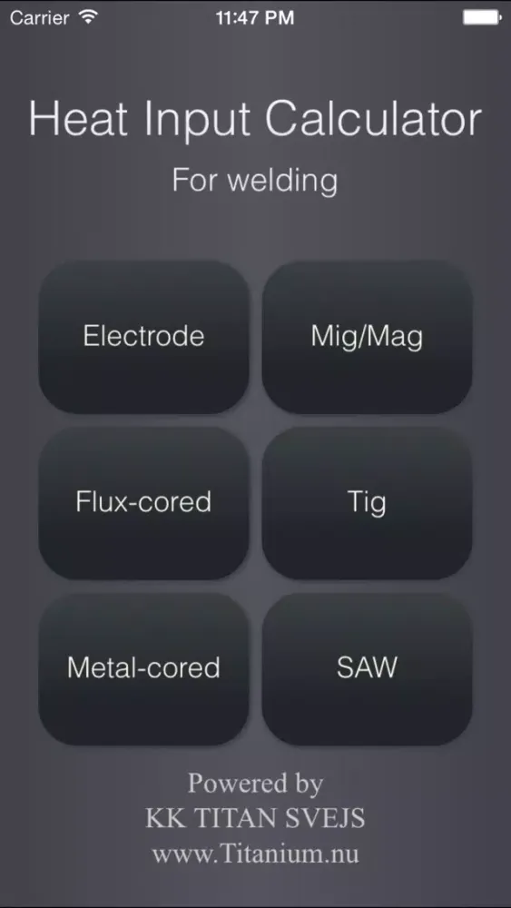 Heat Input Calculator for welding 스크린샷