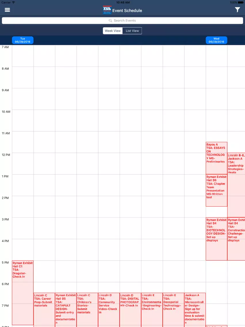 تصاویر TSA Mobile Schedule iPad 