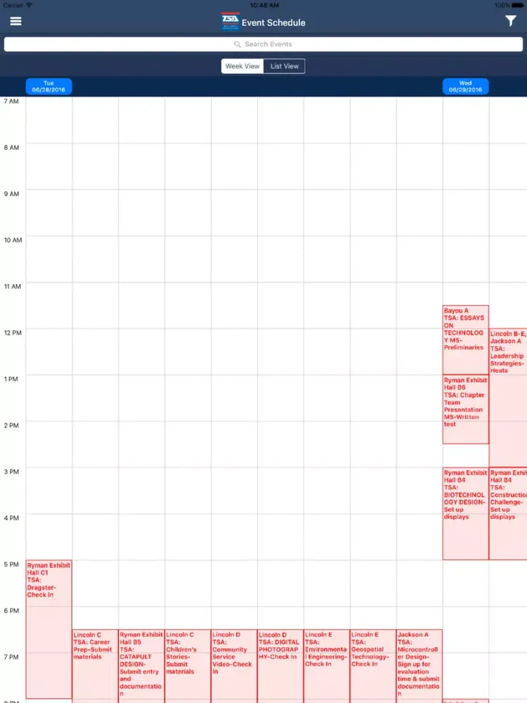 ภาพหน้าจอของ TSA Mobile Schedule iPad 
