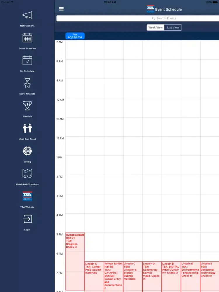 ภาพหน้าจอของ TSA Mobile Schedule iPad 
