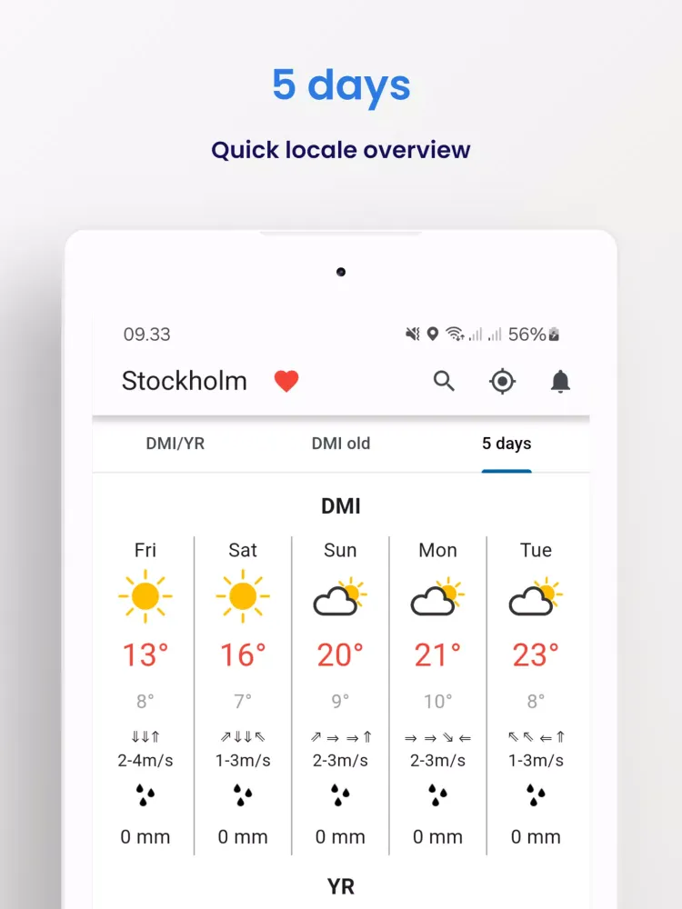 Captures d'écran de Weather From DMI and YR
