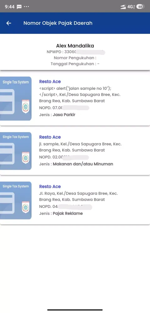 Screenshot di Single Tax KSB