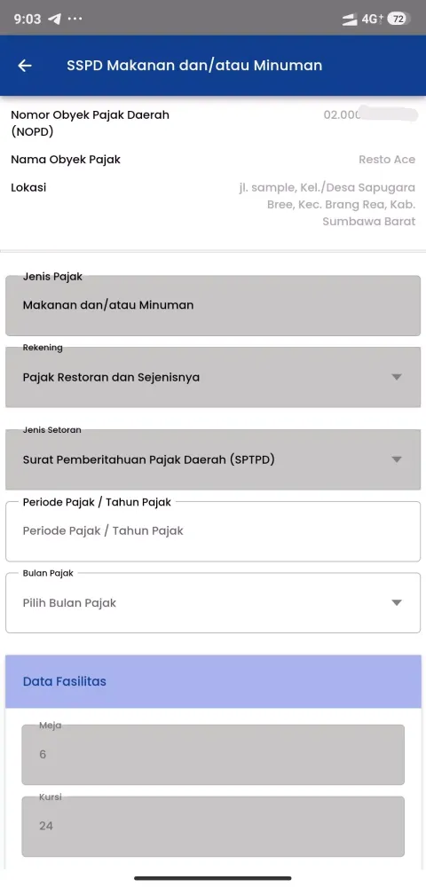 Screenshot di Single Tax KSB