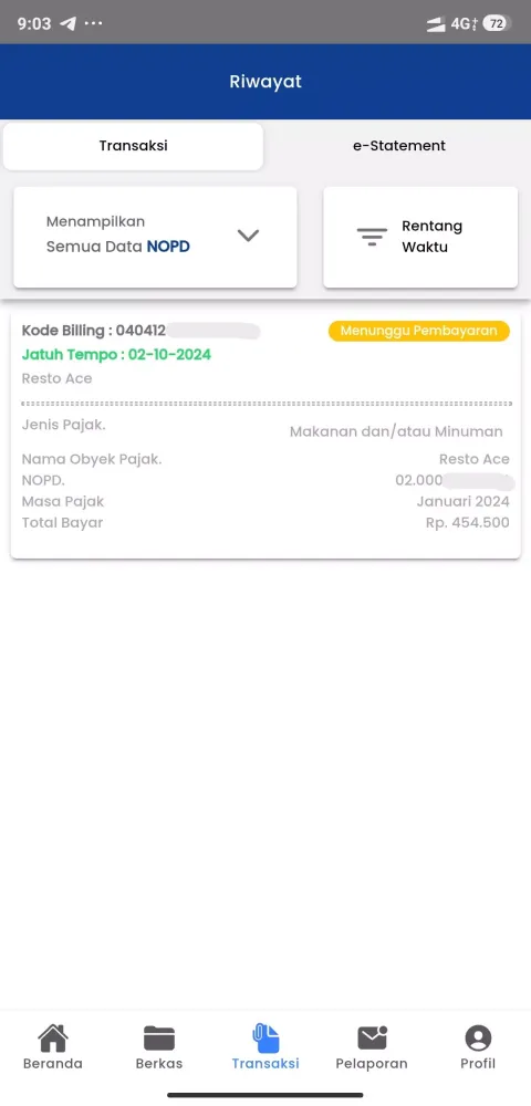 Screenshot di Single Tax KSB