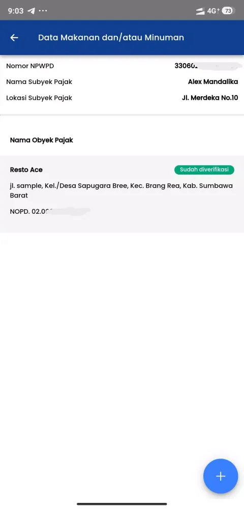 Screenshot di Single Tax KSB