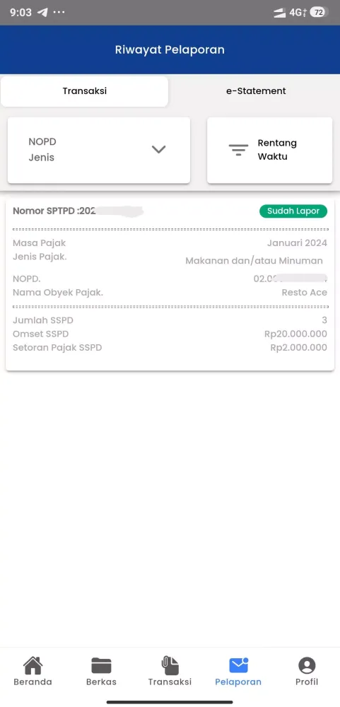 Screenshot di Single Tax KSB