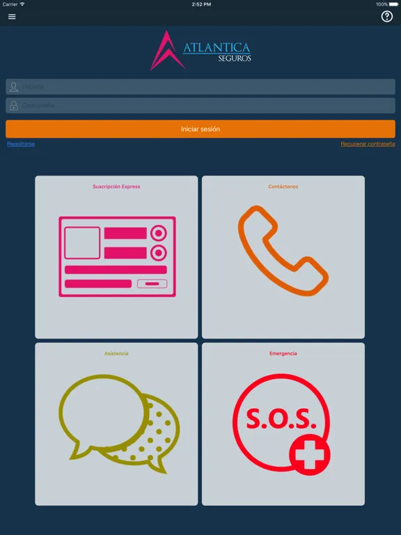 Atlántica Seguros iPad 应用截图