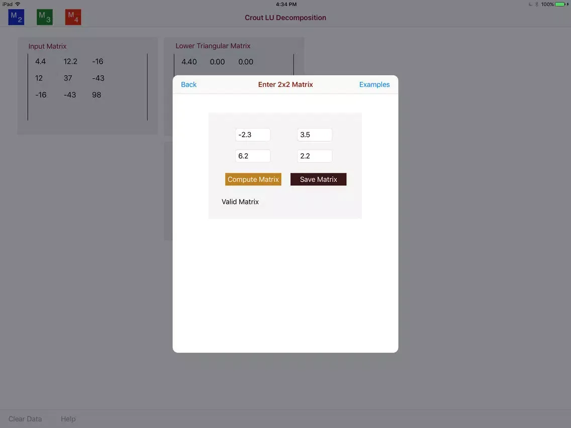 Скриншоты Crout LU Decomposition iPad 