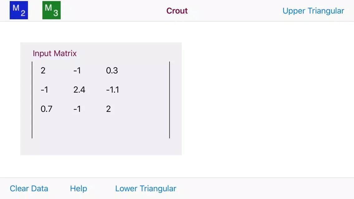 Скриншоты Crout LU Decomposition