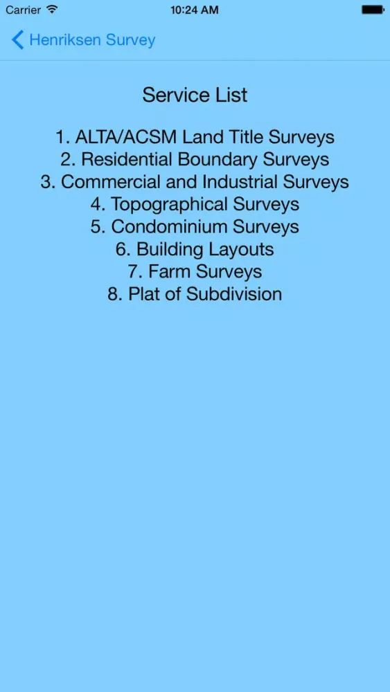 Capturas de tela do Henriksen Survey