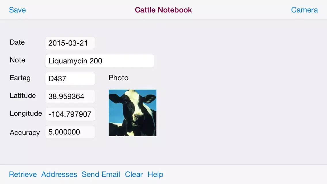 ภาพหน้าจอของ Cattle Notebook for iPhone