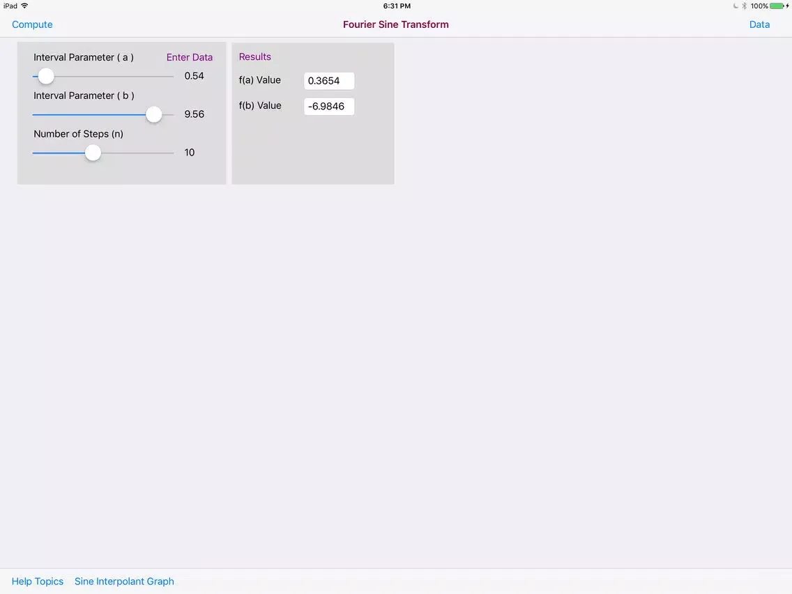 Ảnh chụp màn hình của Fourier Sine Transform iPad 