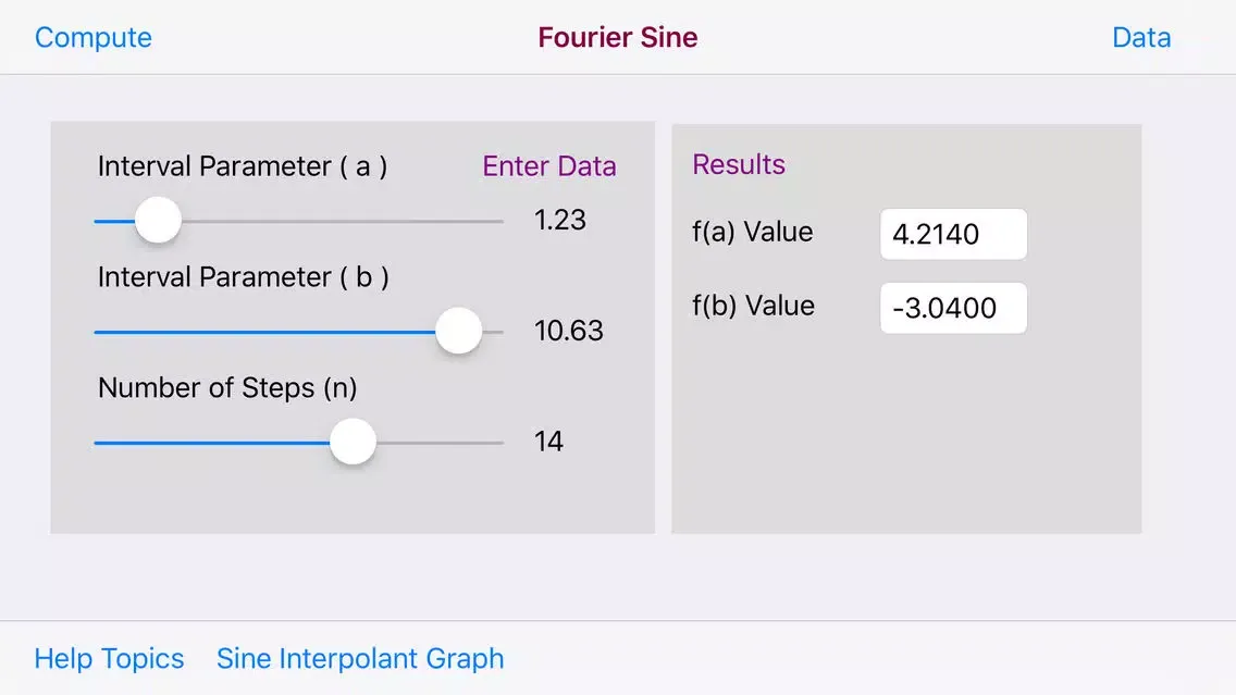 Ảnh chụp màn hình của Fourier Sine Transform