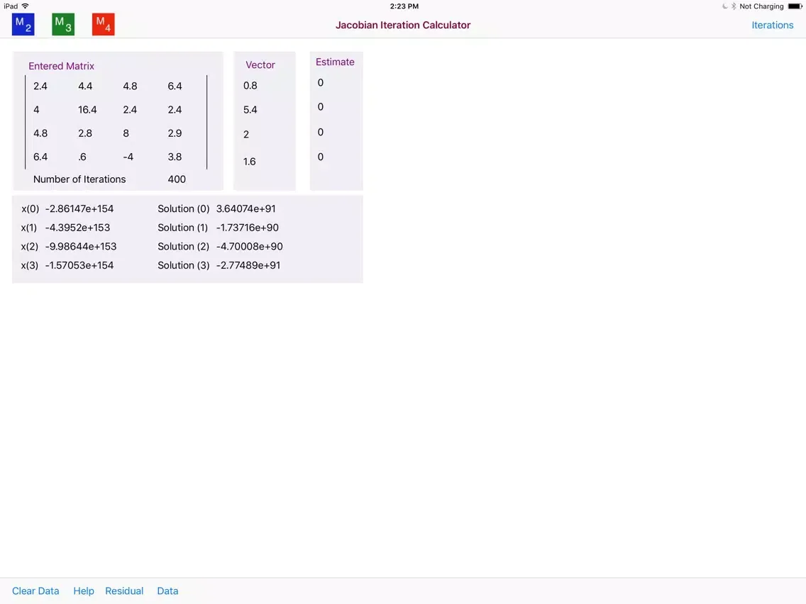 Jacobi Iteration Calculator iPad  Ekran Görüntüleri