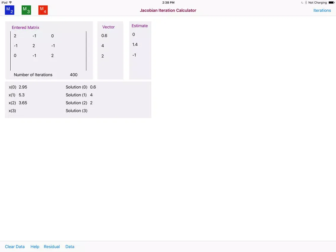 Jacobi Iteration Calculator iPad  Ekran Görüntüleri