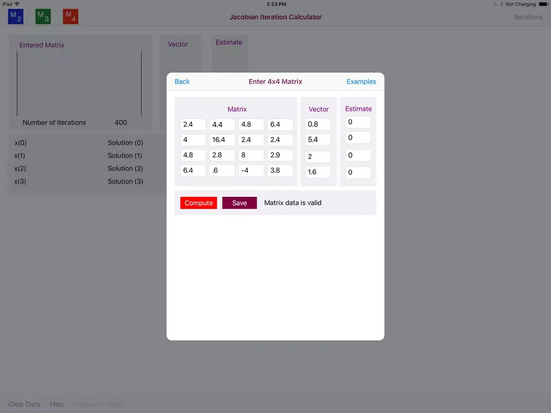 Jacobi Iteration Calculator iPad  Ekran Görüntüleri