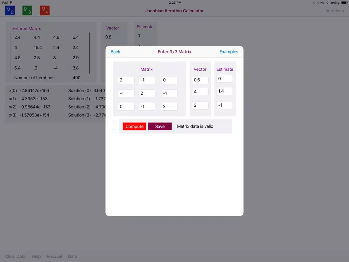 Jacobi Iteration Calculator iPad  Ekran Görüntüleri