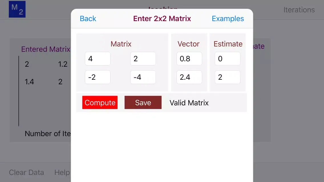 Jacobi Iteration Calculator Ekran Görüntüleri