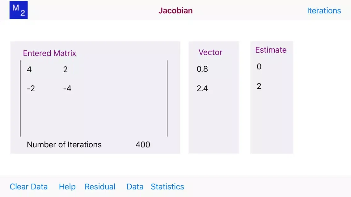 Jacobi Iteration Calculator Ekran Görüntüleri