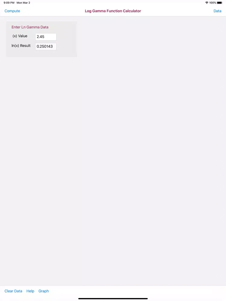 Captures d'écran de Log Gamma Function Calculator iPad 