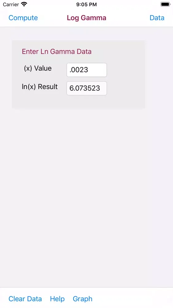 Captures d'écran de Log Gamma Function Calculator