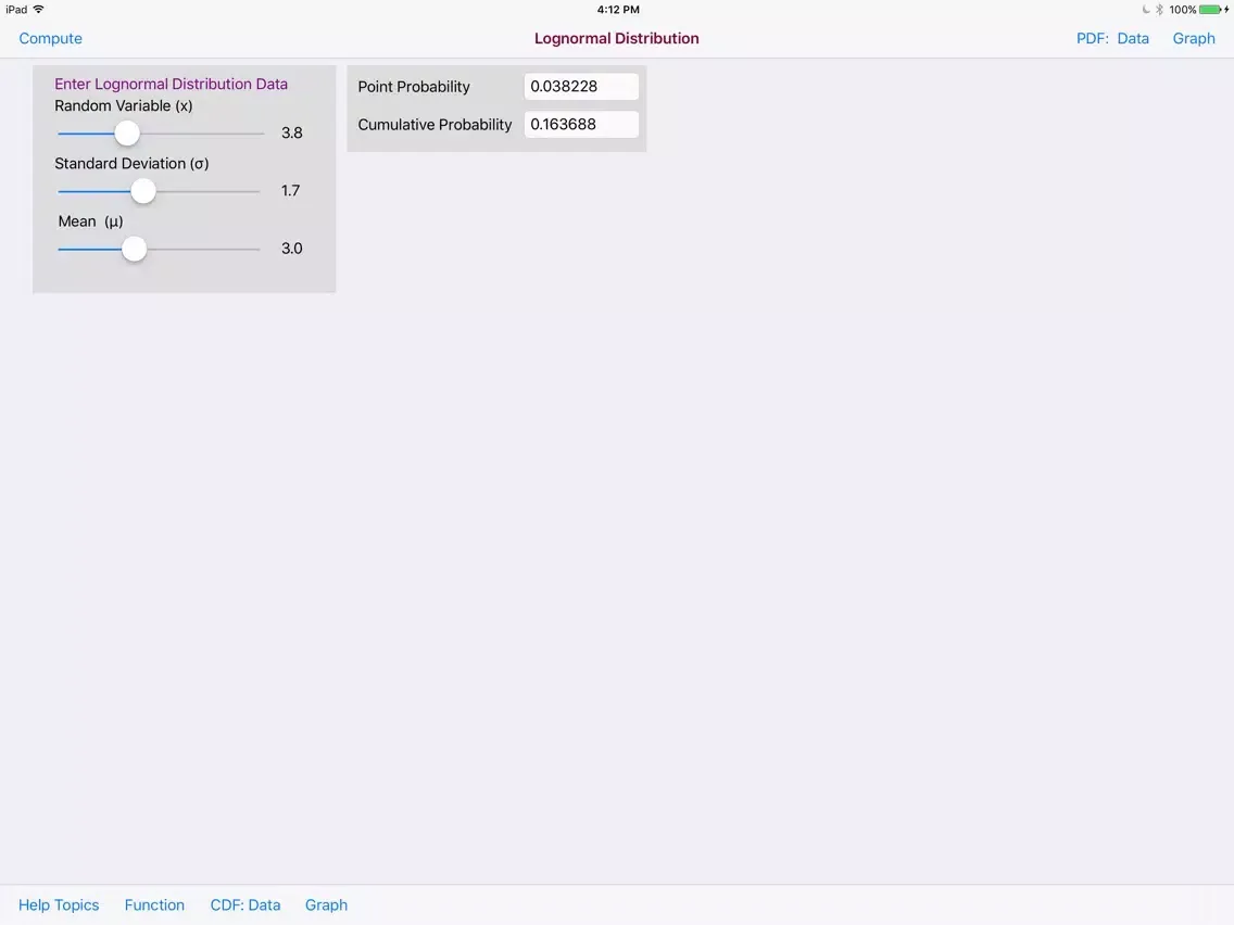 Lognormal Distribution iPad  Ekran Görüntüleri