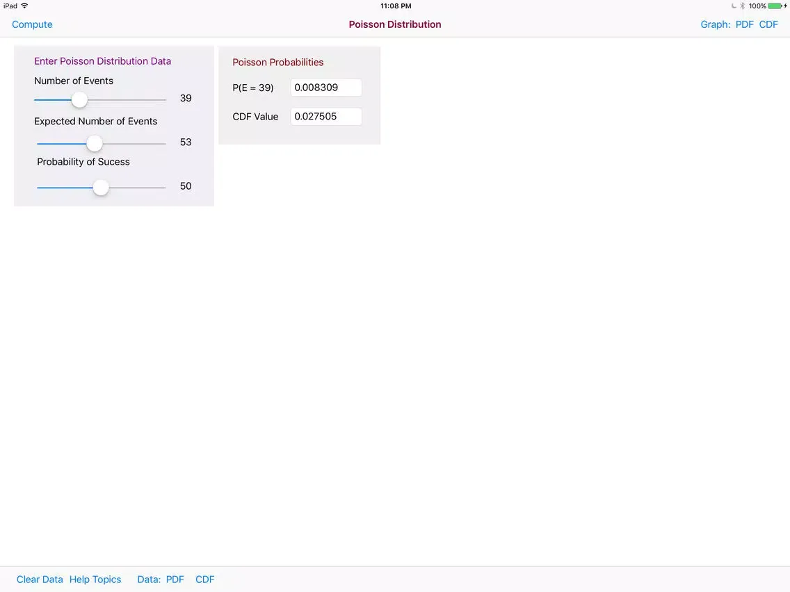 Poisson Distribution Calc iPad 應用截圖