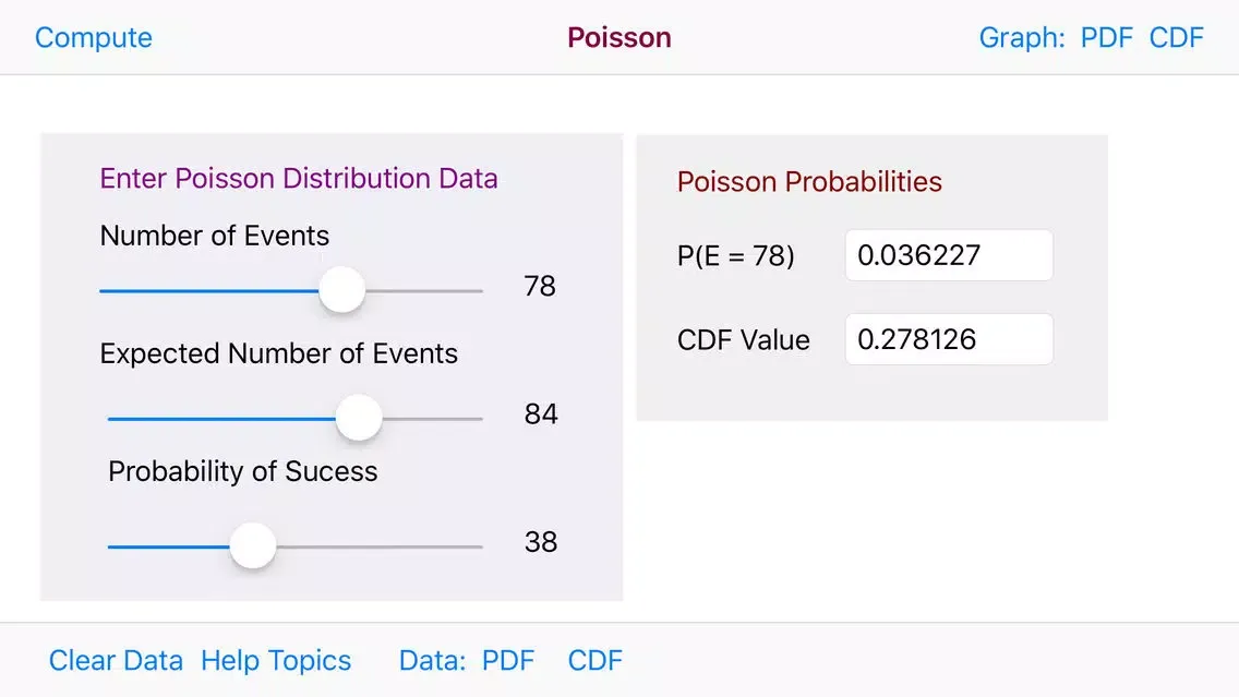 Poisson Distribution Calc應用截圖